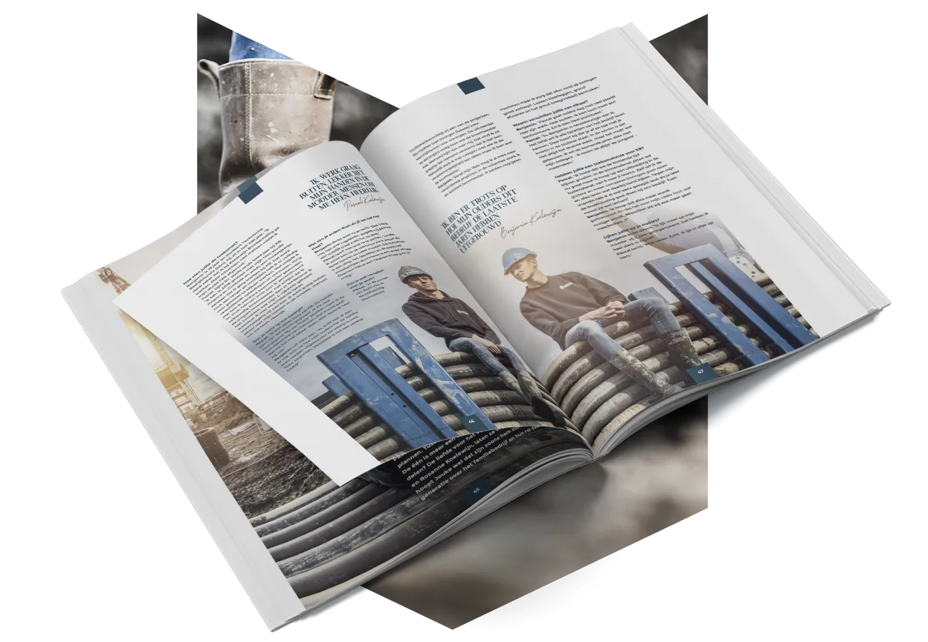 Mockup van het magazine van Koelewijn Bronbemalingen
